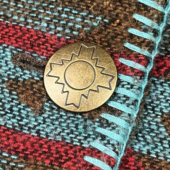 Outback Trading Co Brooklyn Jacket Navy Aztec Western Knee Length Sz 3XL - Picture 8 of 10